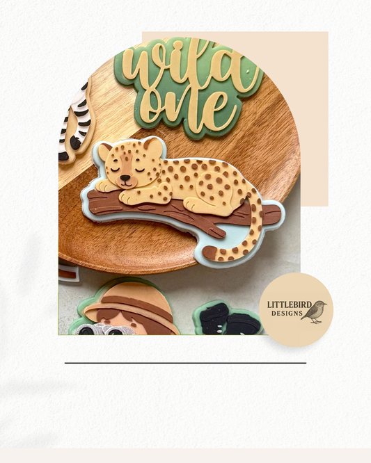 sleeping leopard cutter and stamp