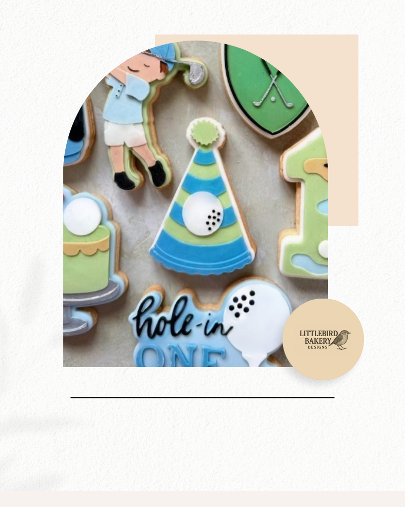 golf party hat cookie cutter and stamp