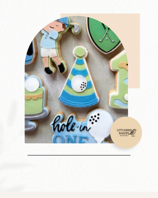 golf party hat cookie cutter and stamp