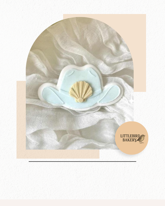 Seashell Cowboy hat cookie cutter and stamp