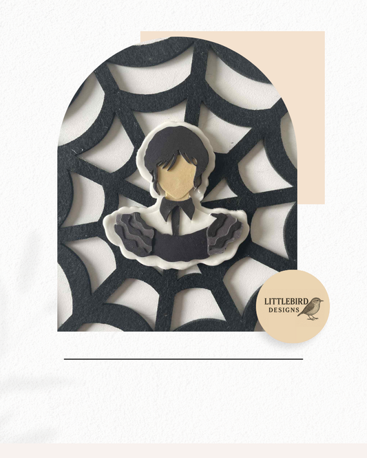 Wednesday addams cookie cutter and stamp