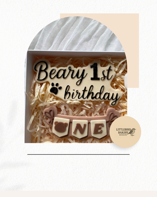 beary first birthday wait cookie cutter and stamp