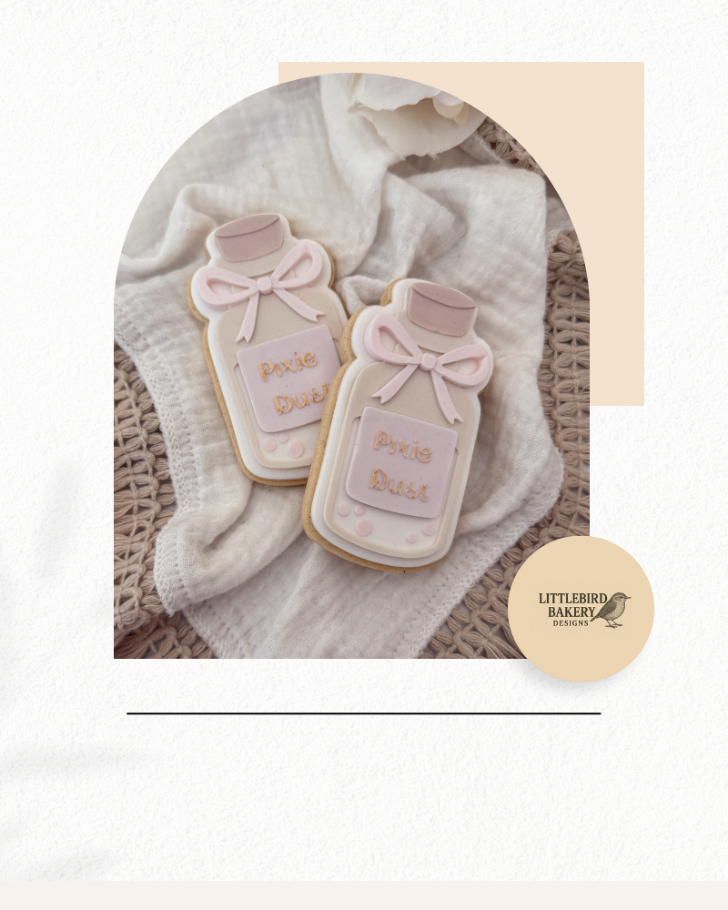 Pixie dust bottle cookie cutter and stamp