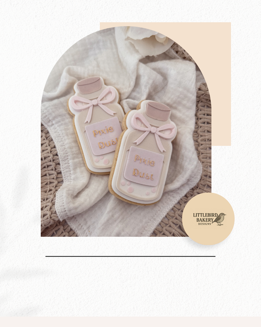 Pixie dust bottle cookie cutter and stamp