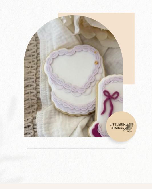 Vintage heart cake cookie cutter and stamp