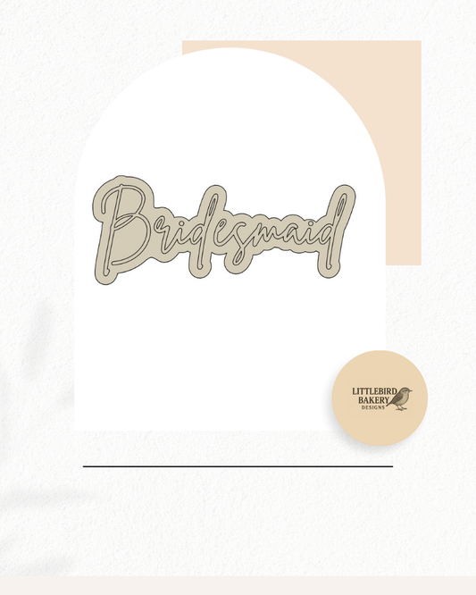 Bridesmaid cookie cutter and stamp