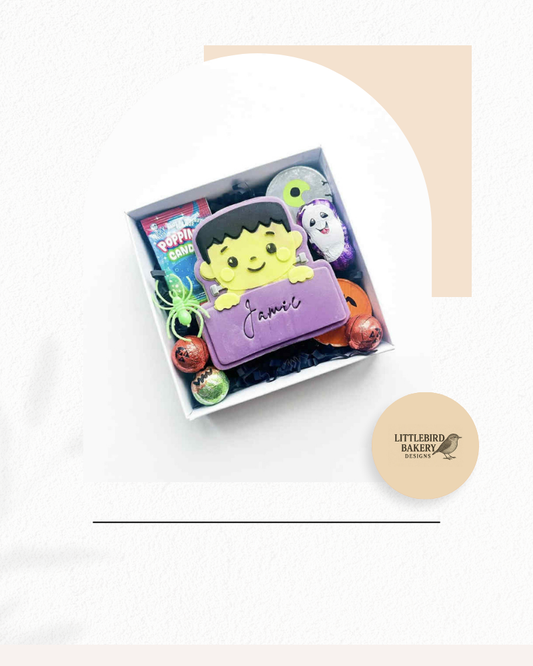Frankenstein name plaque cookie cutter and stamp