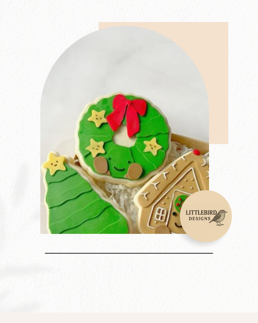 Christmas Wreath plush cookie cutter and stamp