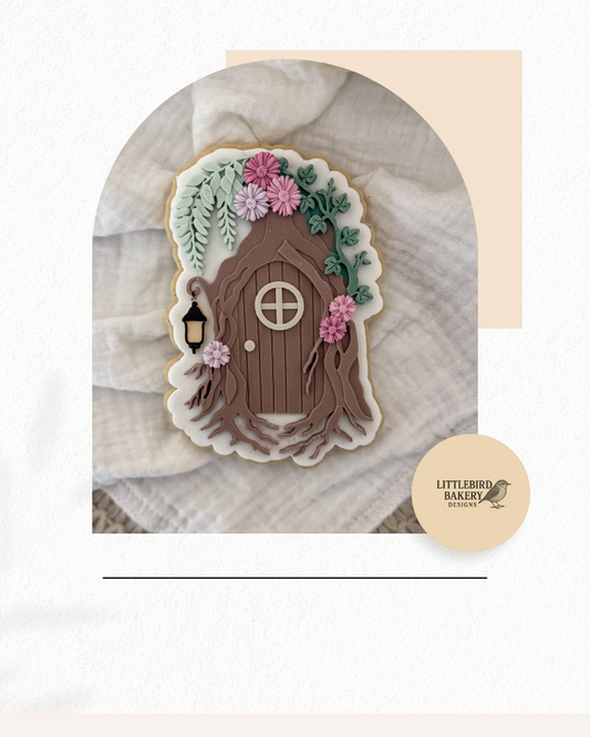 Tree trunk fairy door  cookie cutter and stamp
