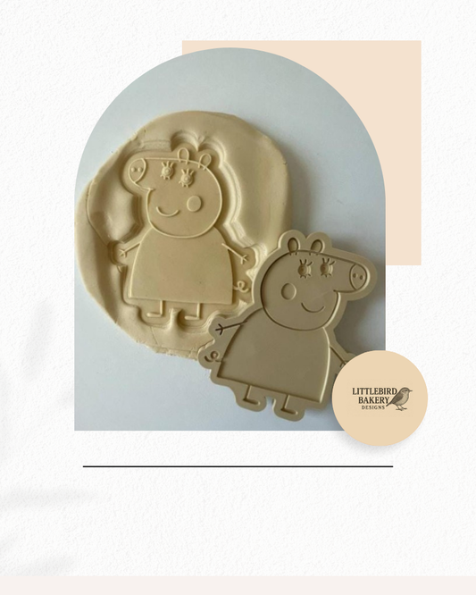 Mummy pig cookie cutter and stamp