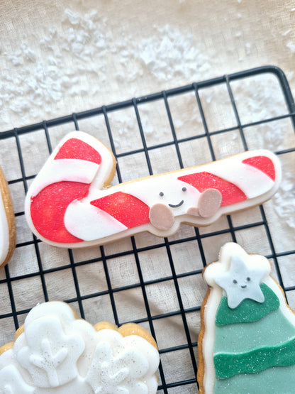 Candycane plush cookie cutter and stamp