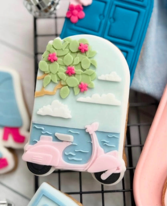 Scooter With Lemon Tree Cookie Cutter & Stamp