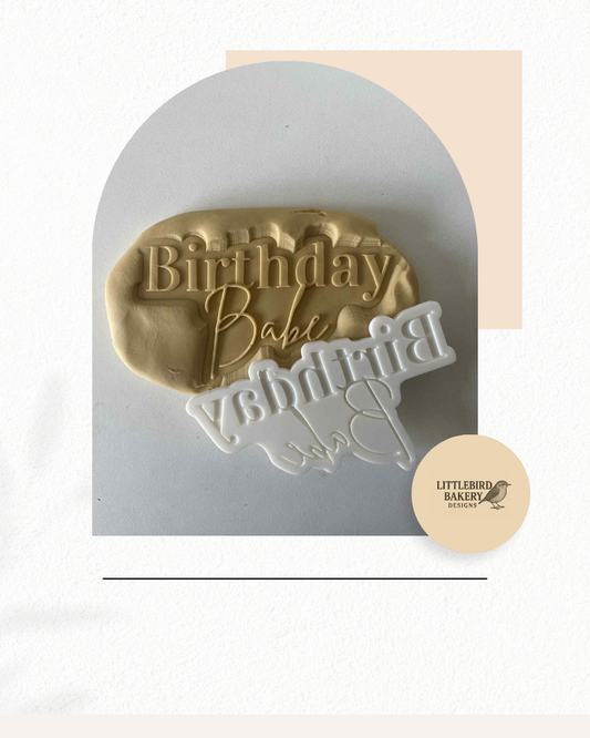 Birthday Babe cookie cutter and stamp