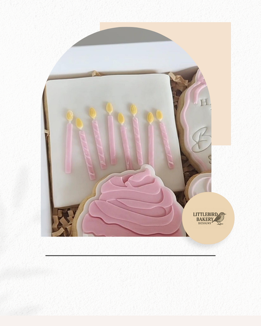 Candles cookie cutter and stamp