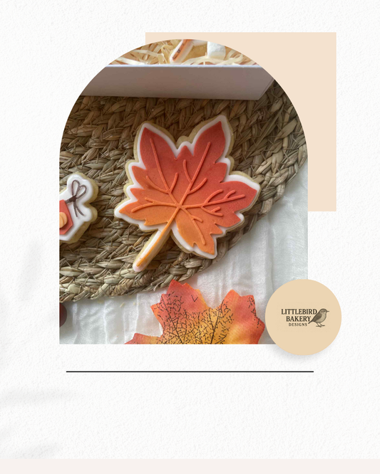 Maple leaf cookie cutter and stamp
