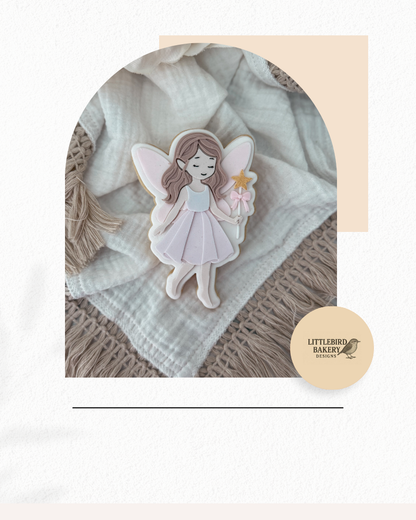Fairy with wand cookie cutter and stamp