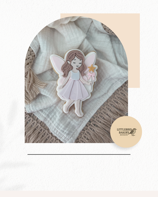 Fairy with wand cookie cutter and stamp
