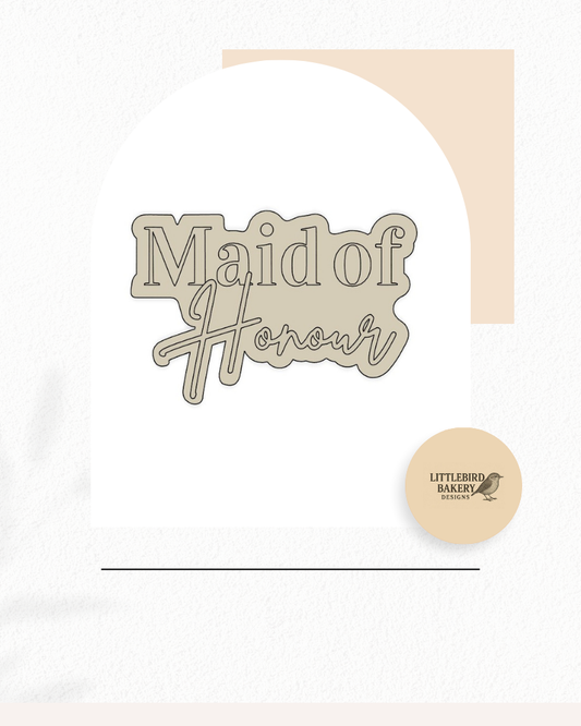 Maid of Honour cookie cutter and stamp