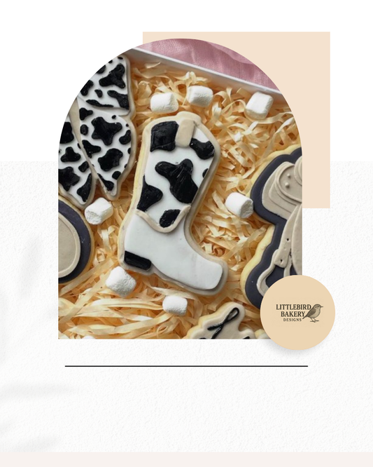 Cow pattern boot cookie cutter and stamp