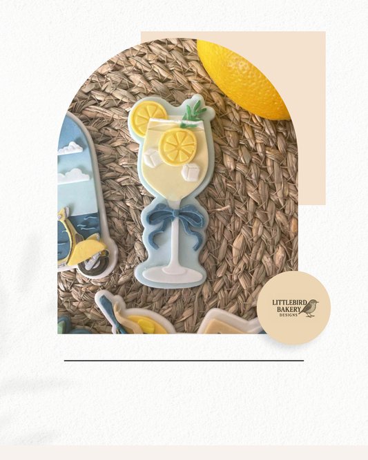 Lemon cocktail cookie cutter and stamp