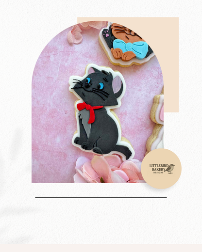 Cute black cat cookie cutter and stamp