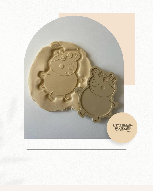 Daddy pig cookie cutter and stamp