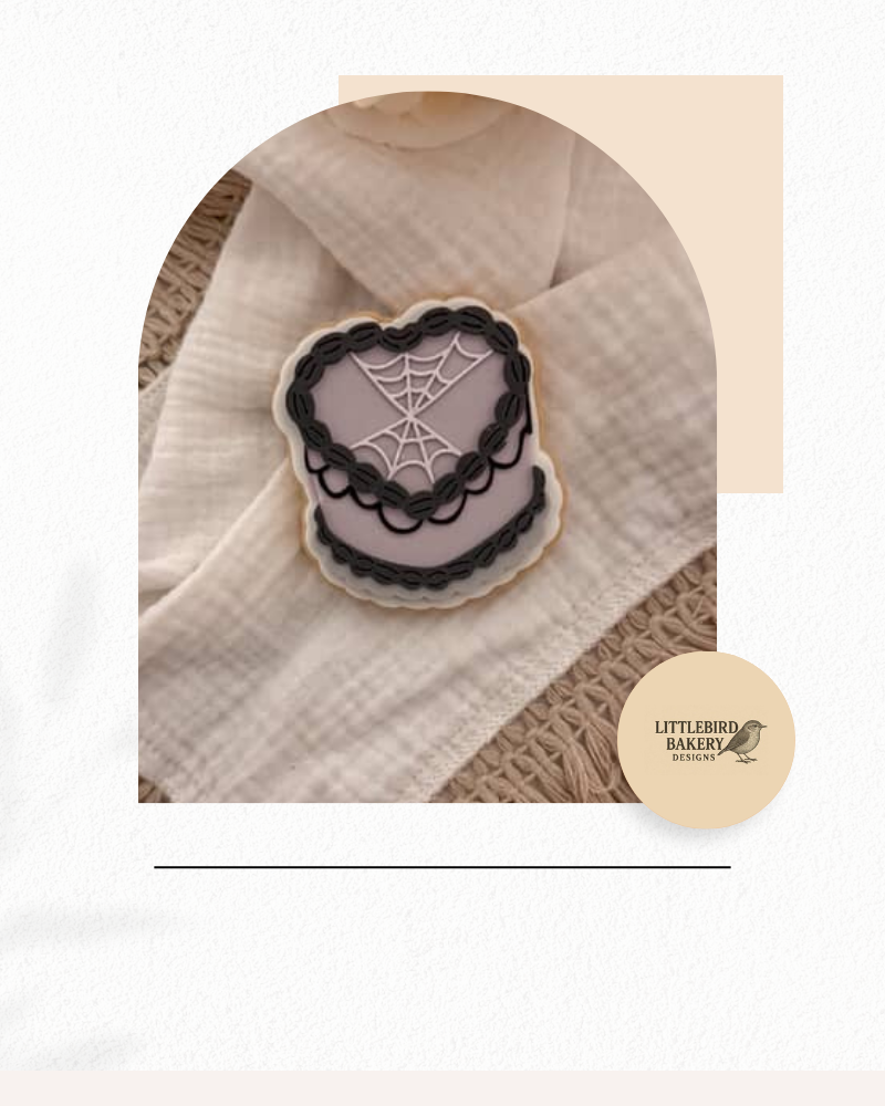 Vintage halloween heart cake cookie cutter and stamp