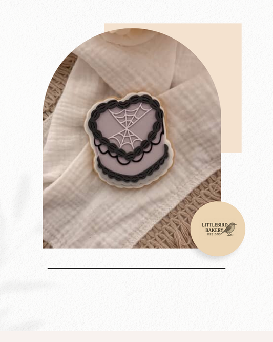 Vintage halloween heart cake cookie cutter and stamp