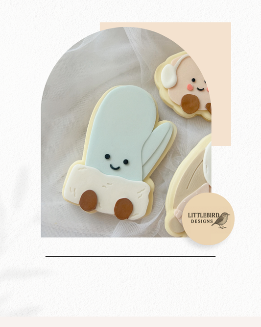 Glove plush cookie cutter and stamp