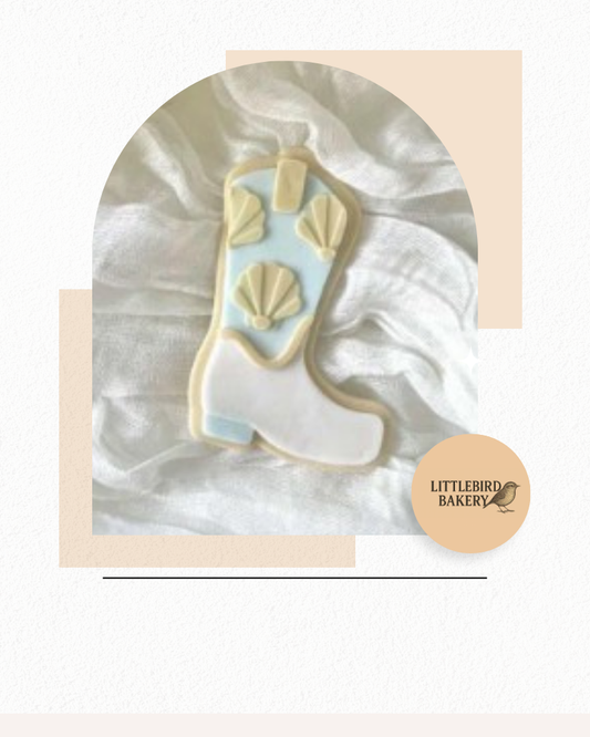 Seashell Cowboy boot cookie cutter and stamp