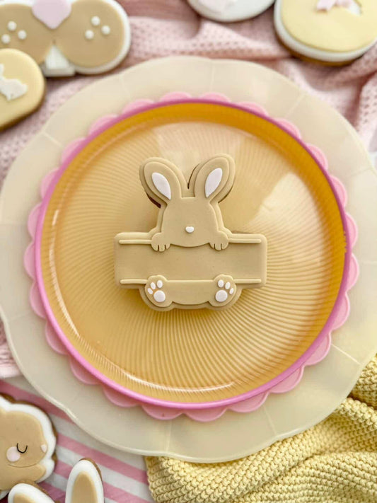 Bunny name plaque - Cookie Cutter & Stamp