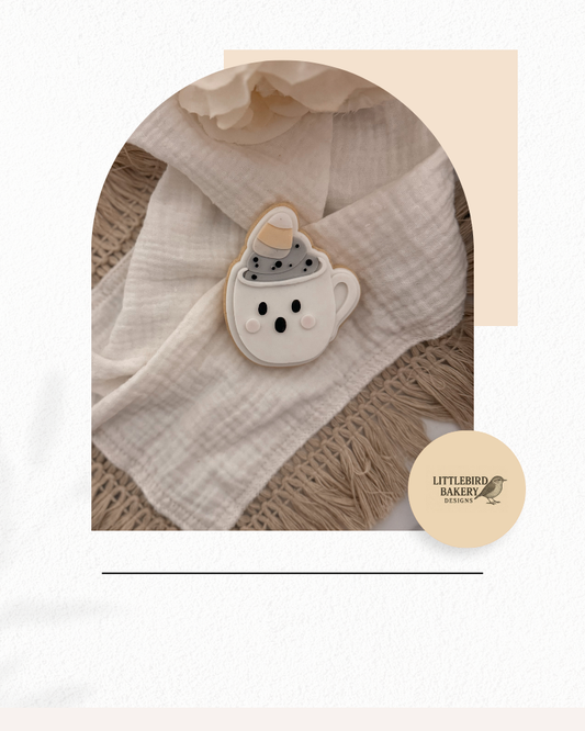Ghost mug cookie cutter and stamp