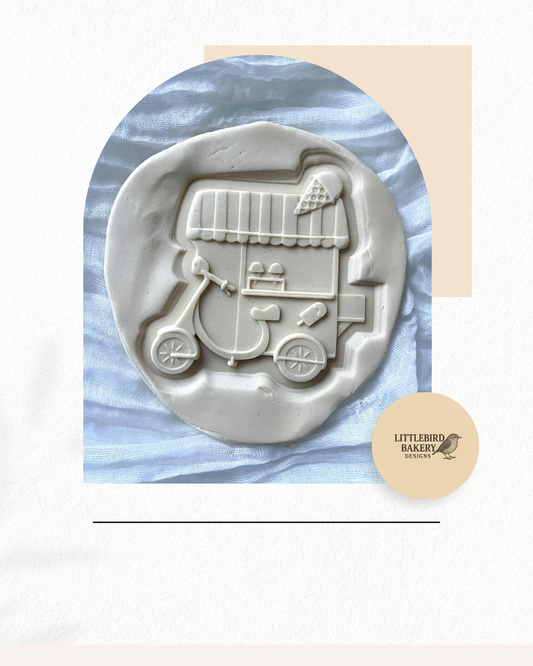 Ice cream scooter cookie cutter and stamp