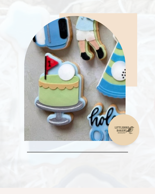 Golf cake cookie cutter and stamp