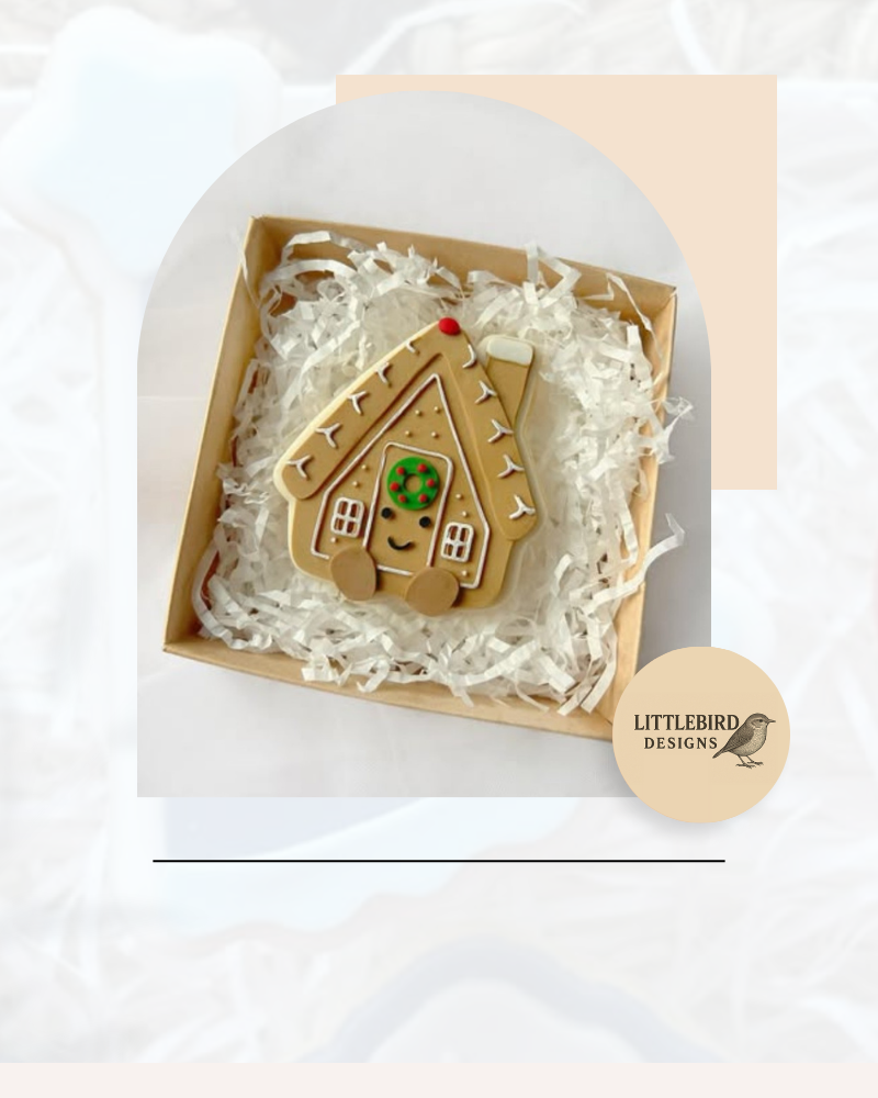 Gingerbread House plush cookie cutter and stamp
