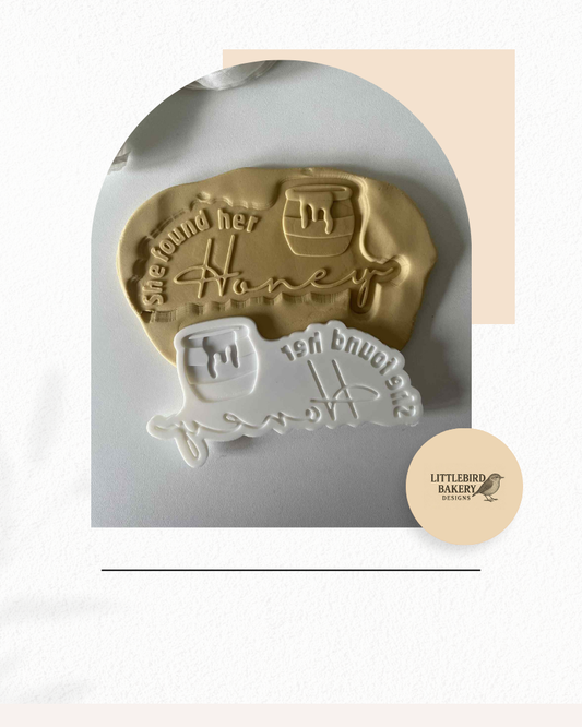 She found her honey cookie cutter and stamp