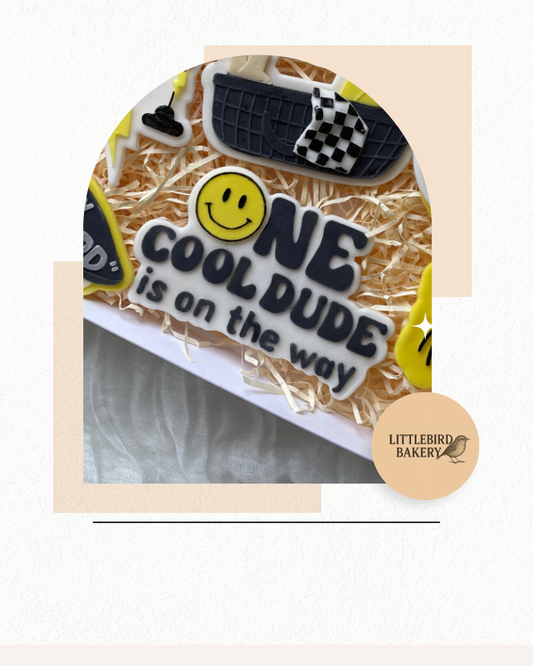 One cool dude is on the way cookie cutter and stamp