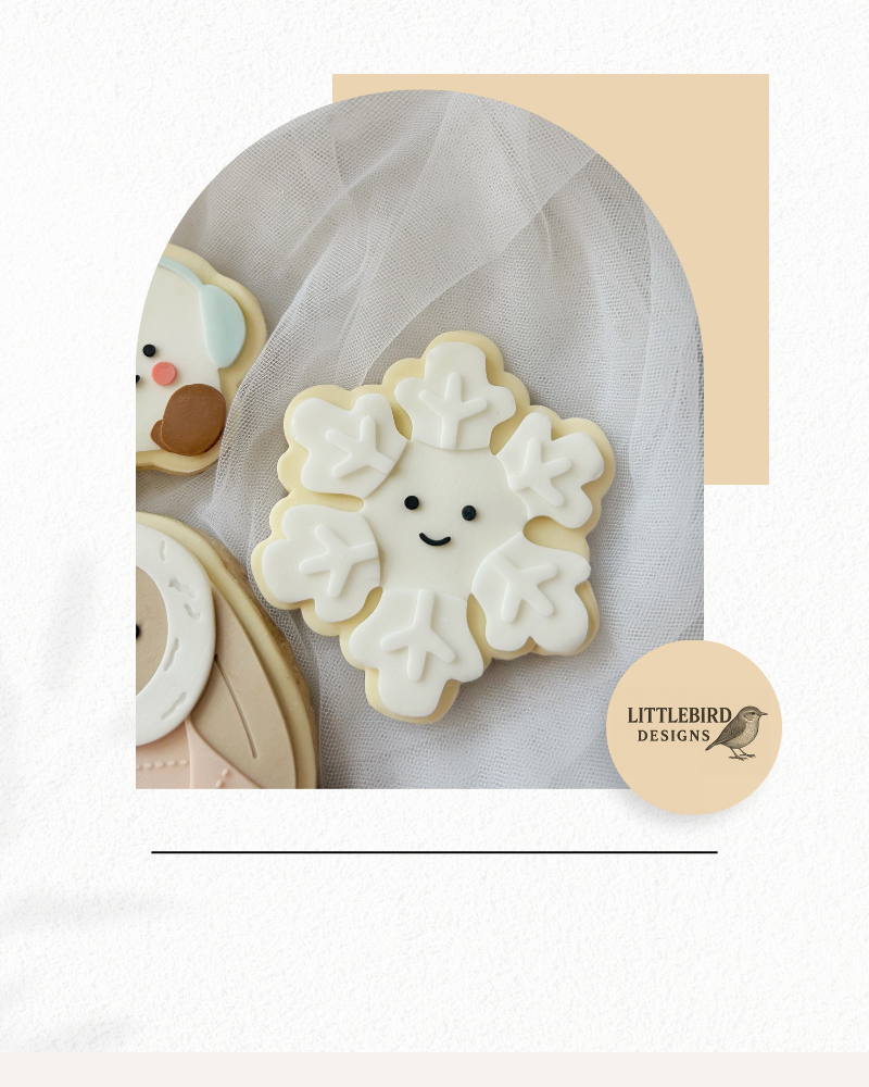 Snowflake plush cookie cutter and stamp