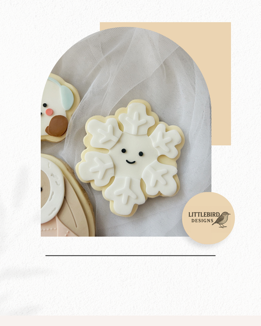 Snowflake plush cookie cutter and stamp
