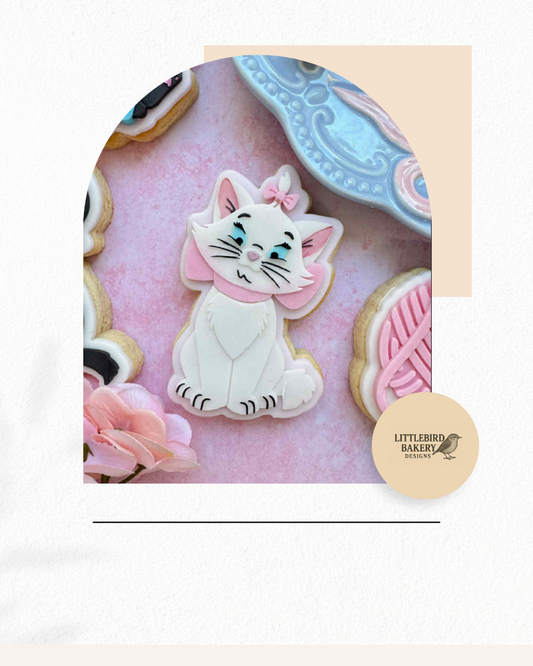 Cute girl cat cookie cutter and stamp