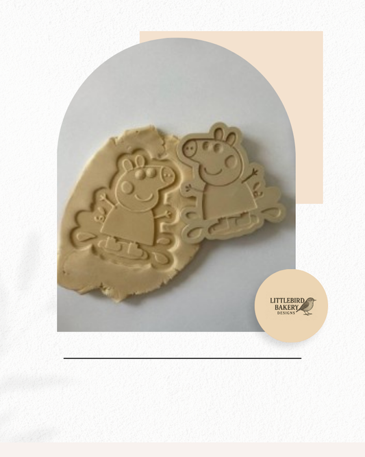 Peppa pig cookie cutter and stamp
