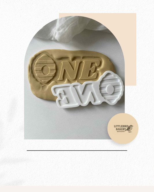Honeycomb one cookie cutter and stamp