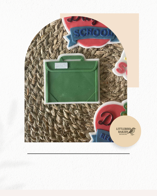 School book bag cookie cutter and stamp