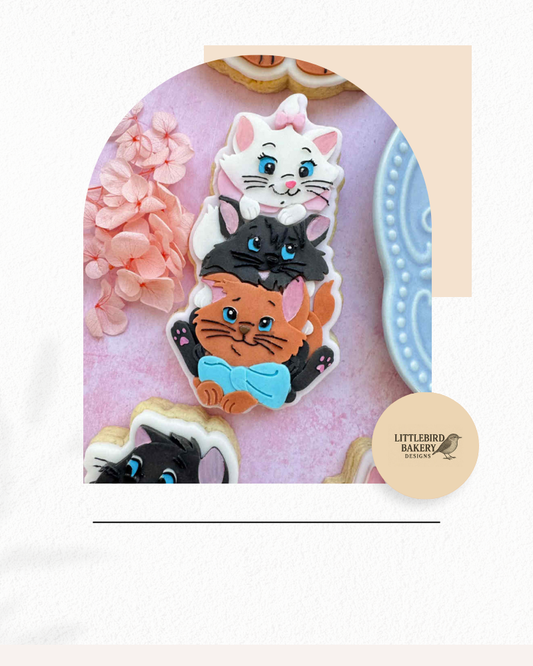 3 kittens cookie cutter and stamp