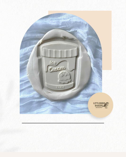 Ice cream tub cookie cutter and stamp