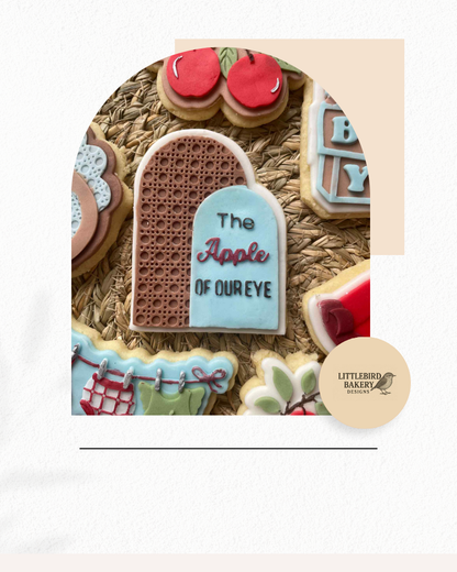 Apple of our eye arch cookie cutter and stamp