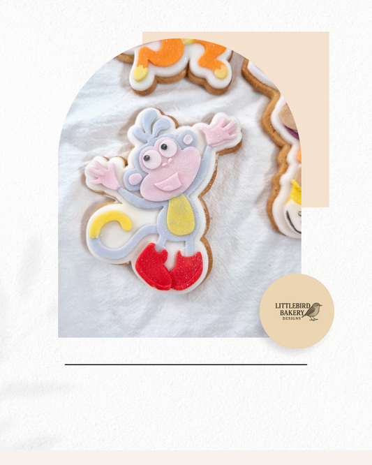 Monkey with boots cookie cutter and stamp