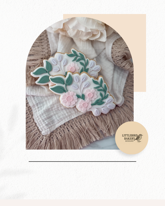 Flowers cookie cutter and stamp