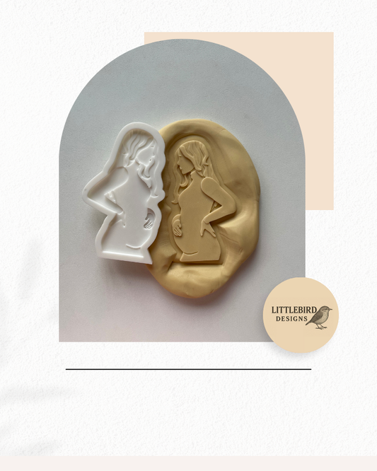 Pregnant Woman cookie cutter and stamp