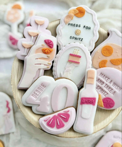 Legs with birthday cake cookie cutter and stamp